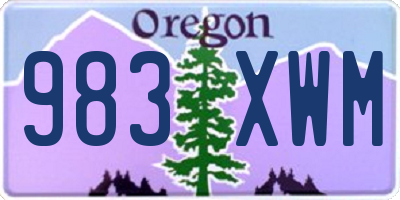 OR license plate 983XWM