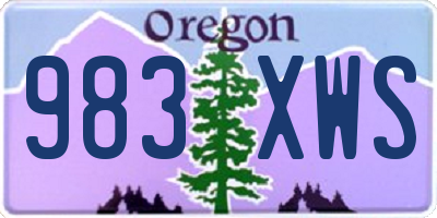 OR license plate 983XWS