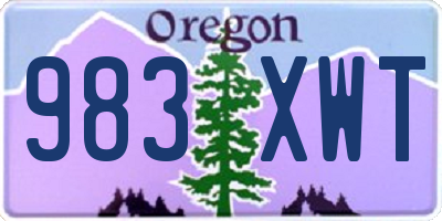 OR license plate 983XWT