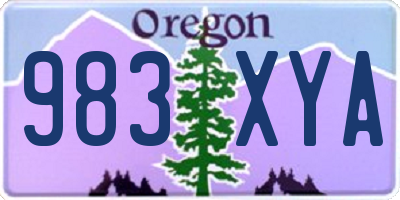 OR license plate 983XYA