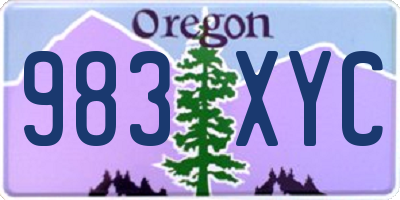 OR license plate 983XYC