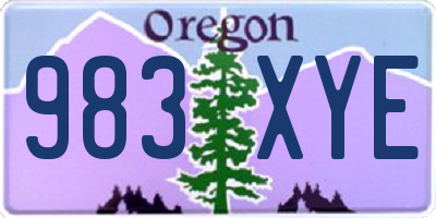 OR license plate 983XYE