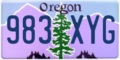 OR license plate 983XYG