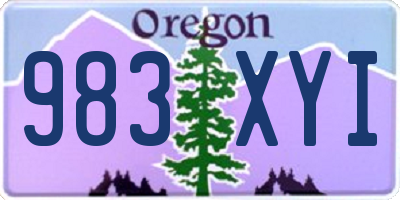 OR license plate 983XYI