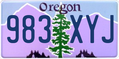 OR license plate 983XYJ