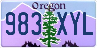OR license plate 983XYL