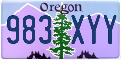 OR license plate 983XYY