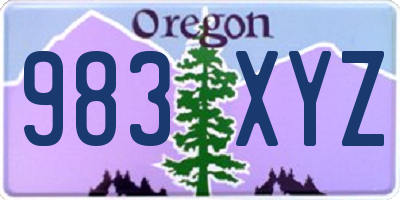 OR license plate 983XYZ