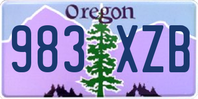 OR license plate 983XZB