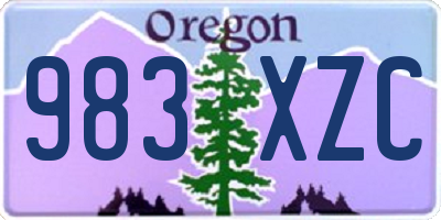 OR license plate 983XZC