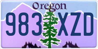 OR license plate 983XZD