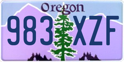 OR license plate 983XZF