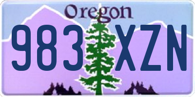 OR license plate 983XZN