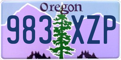 OR license plate 983XZP