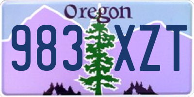 OR license plate 983XZT