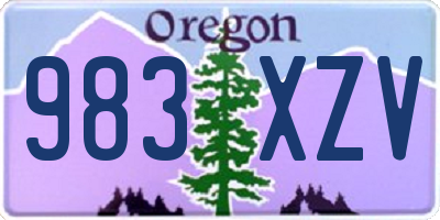 OR license plate 983XZV