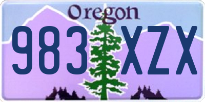 OR license plate 983XZX