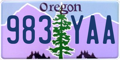 OR license plate 983YAA