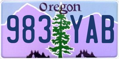 OR license plate 983YAB