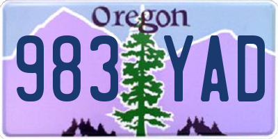 OR license plate 983YAD