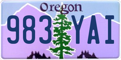 OR license plate 983YAI