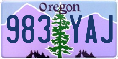 OR license plate 983YAJ