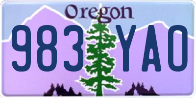 OR license plate 983YAO