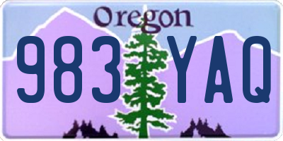 OR license plate 983YAQ