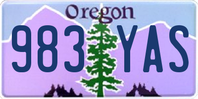 OR license plate 983YAS