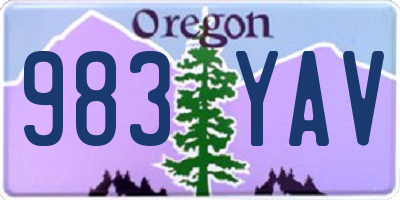 OR license plate 983YAV