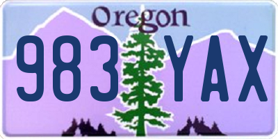 OR license plate 983YAX