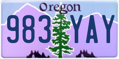 OR license plate 983YAY