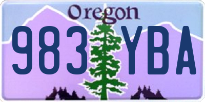 OR license plate 983YBA