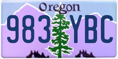 OR license plate 983YBC