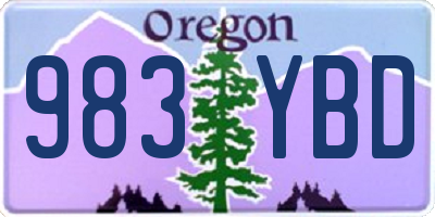 OR license plate 983YBD