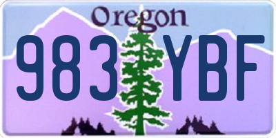 OR license plate 983YBF