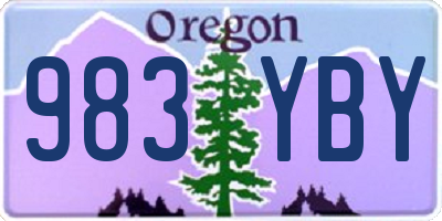 OR license plate 983YBY
