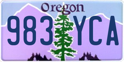 OR license plate 983YCA