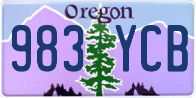OR license plate 983YCB