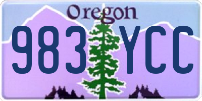 OR license plate 983YCC