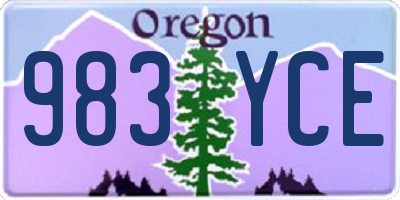 OR license plate 983YCE