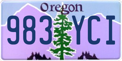 OR license plate 983YCI