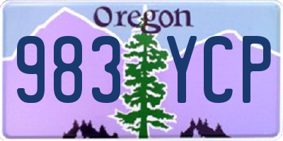 OR license plate 983YCP