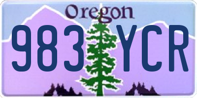 OR license plate 983YCR