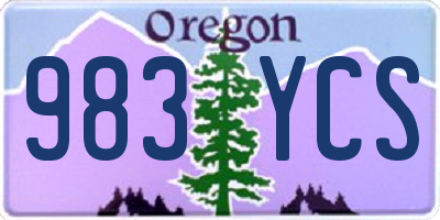 OR license plate 983YCS