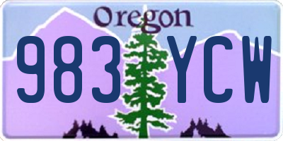 OR license plate 983YCW