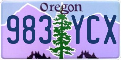 OR license plate 983YCX