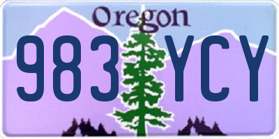 OR license plate 983YCY