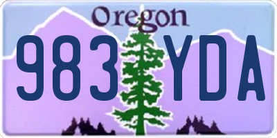OR license plate 983YDA