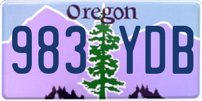 OR license plate 983YDB